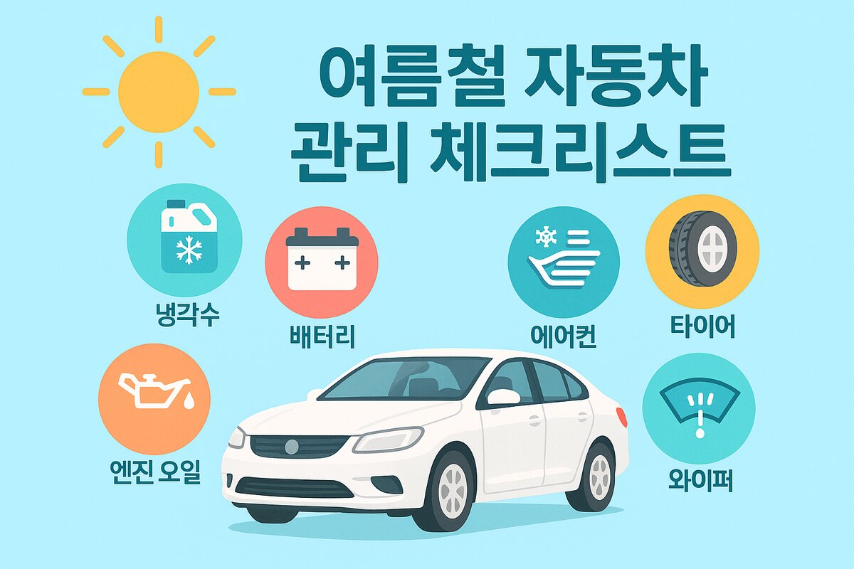 여름철 자동차 관리 체크리스트 인포그래픽