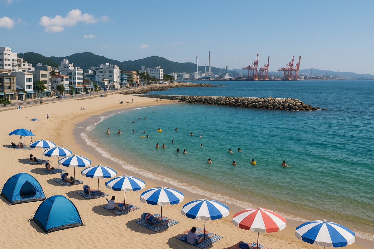 울산 해변 여름 풍경